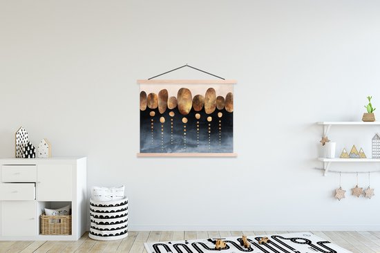 Porte-affiche avec affiche - Affiche scolaire - Or - Abstrait - Luxe - 120x90 cm - lattes vierges