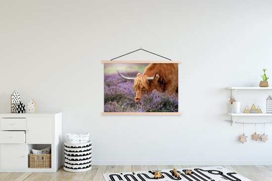 Affiche textielposter Grazing Scottish highlander lattes vierge 120x80 cm - Tirage photo sur affiche scolaire (décoration murale salon/chambre)