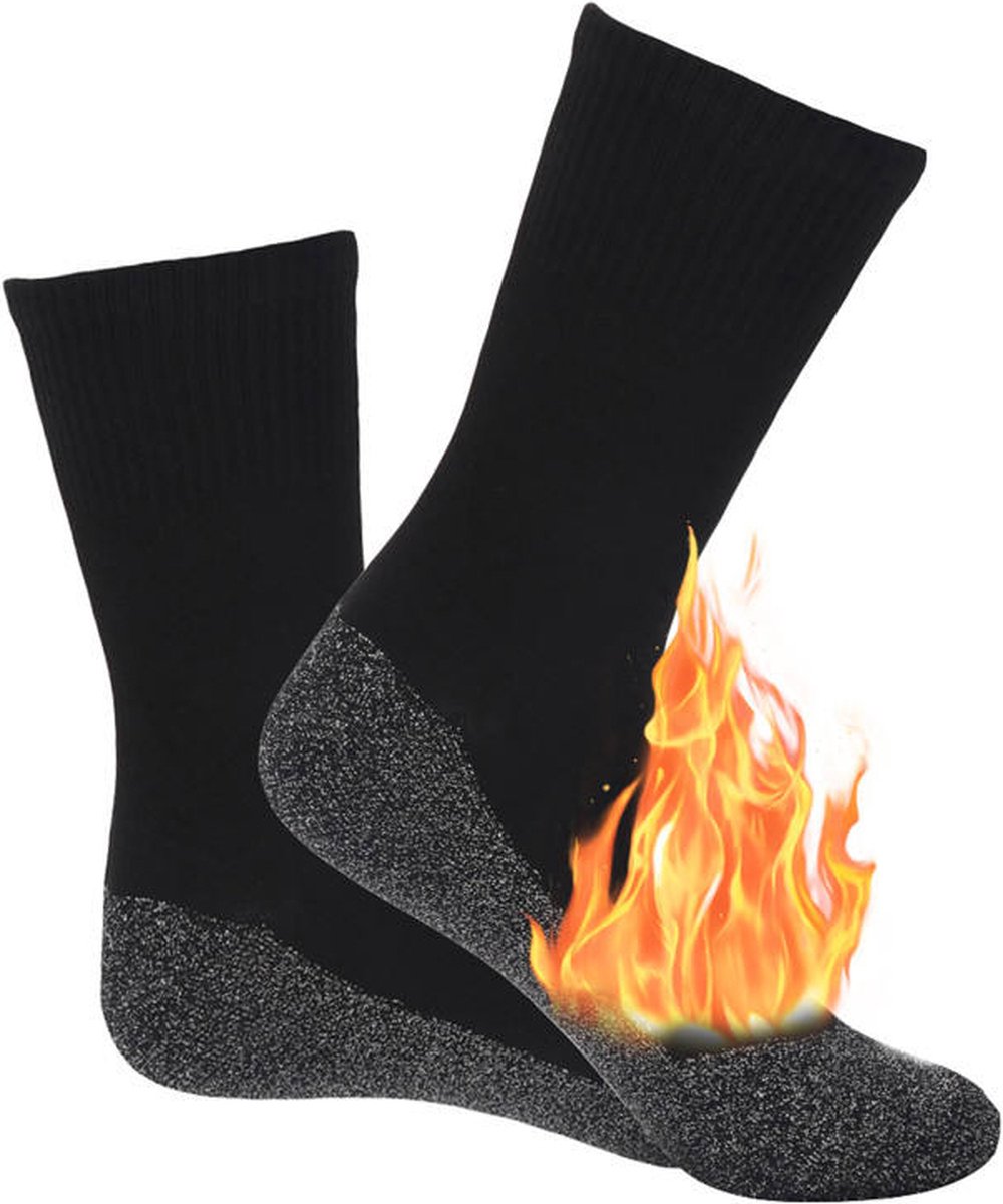 Chibaa Sport Thermo Sok Thermisch Warm Sock Wandelsokken Winter Ski sokken Koud L/XL 39-43 Zwart