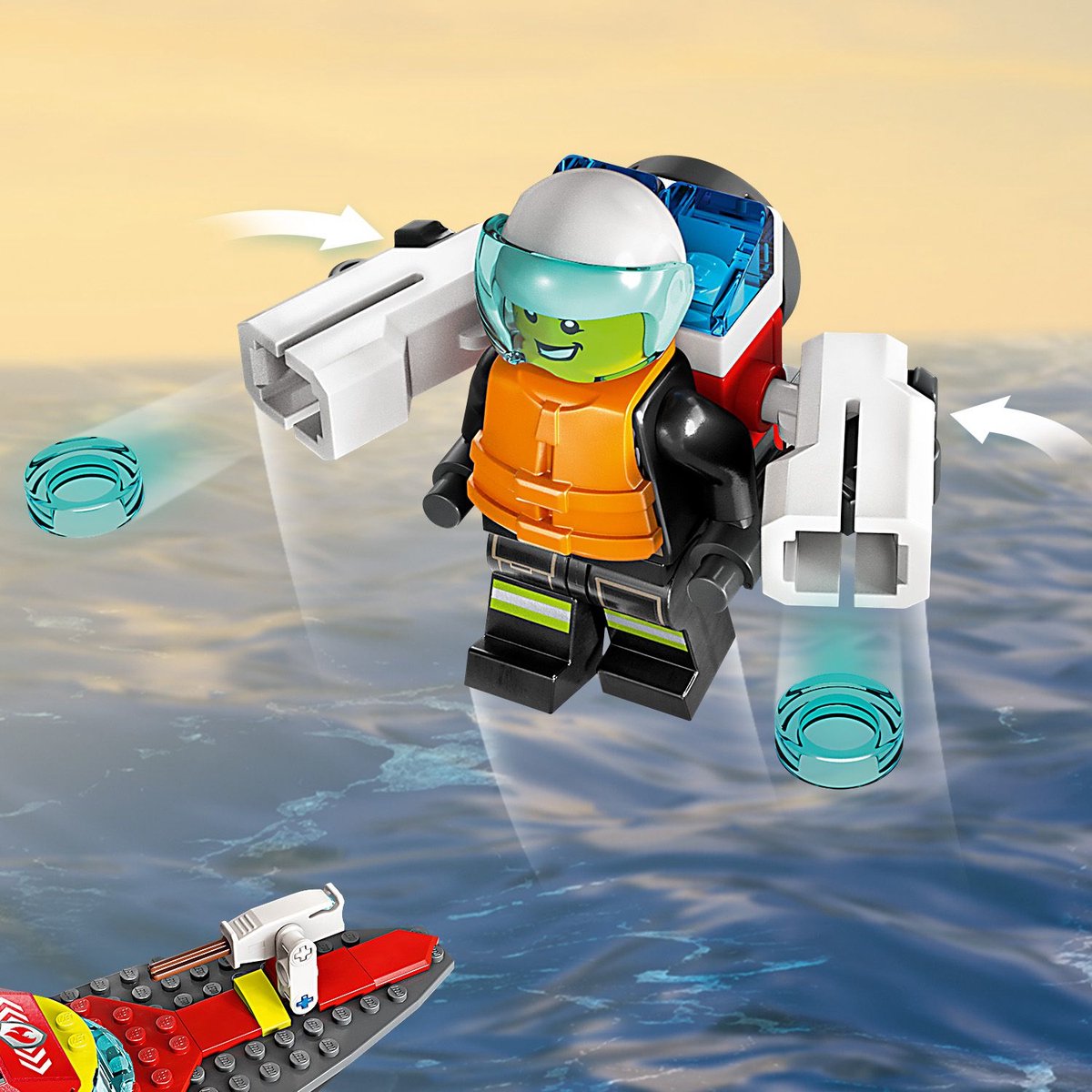 LEGO City Reddingsboot Brand Speelgoed voor Kinderen - 60373 — afbeelding 20