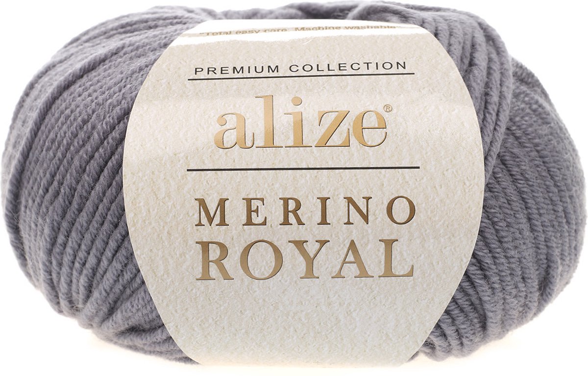 Alize Merino Royal Coal Grey 87 Pakket 5 x 50 Gram
