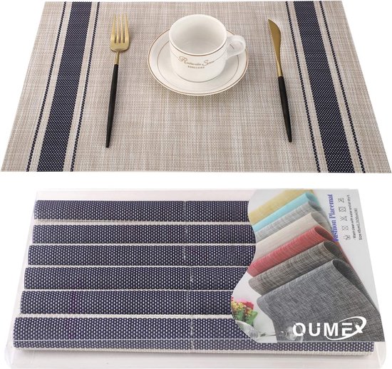 Set van placemats Tafel Decoratie Dineren Eetkamer Accessoires bol