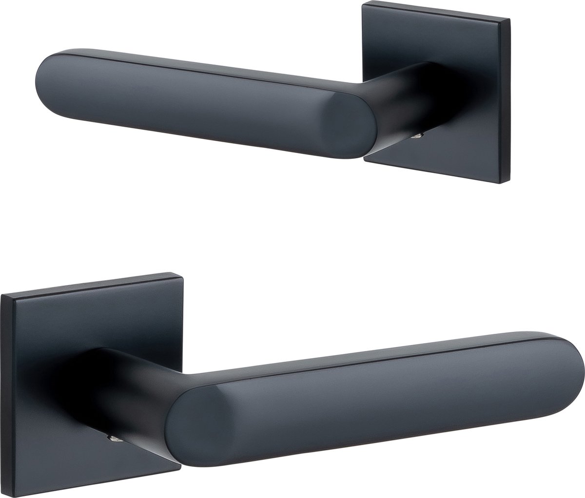 ELIOT Slim Line GIVERNY - deurklink set - dun vierkant rozet - mat zwart - deurkruk - deurklink