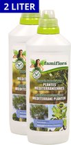 Engrais liquide Famiflora pour plantes méditerranéennes 2L (2 x 1L) - Engrais pack avantage pour olivier, palmier, agrumes, figuier