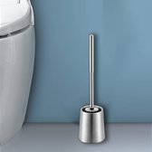 Siapapla RVS siliconen toiletborstel toiletborstel toiletborstelborstelhouder toiletborstel toiletborstel toiletset van RVS zilver