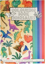 Livre de coloriage avec feuille d'autocollants Dinosaurus