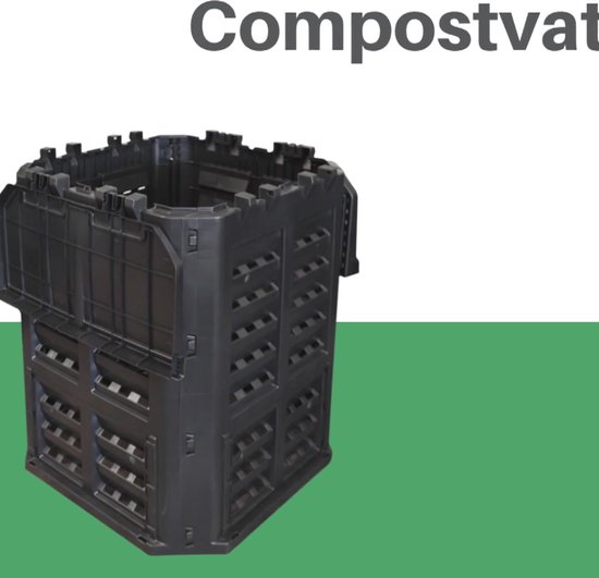 Composteur 300 L plastique avec trappe de récupération et couvercle