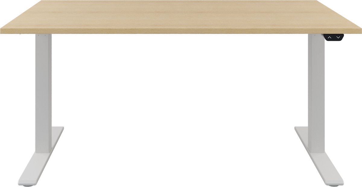 Zit sta bureau  Zit sta bureau elektrisch  Wild peren bureaublad  Wit onderstel  140 x 80 cm-- blad- onderstel- x80