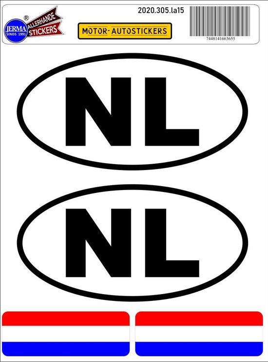 Uitputting Grap Dronken worden NL, Nederland auto sticker set. | bol.com