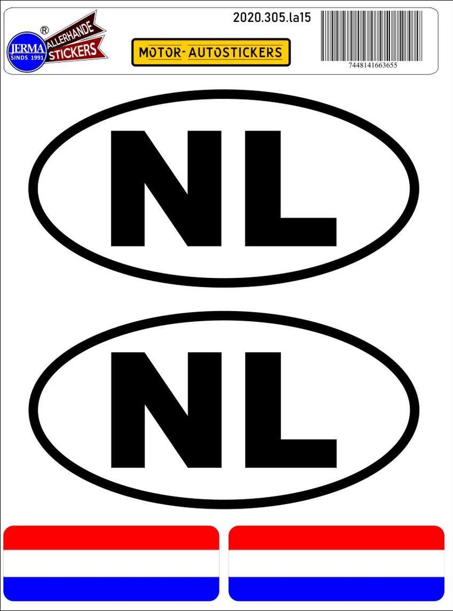 Regelmatig Eindig violist NL, Nederland auto sticker set. | bol.com