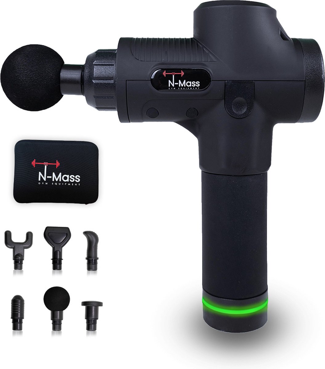 N-Mass Recovery Gun - Professionele Massage Gun - Spierherstel Sport en Relax Massage - 6 Opzetstukken - 30 Snelheidsstanden - Inclusief Koffer