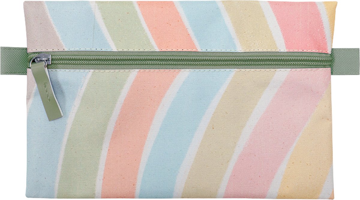 Verhaak - Schooletui - Etui - Happy Retro - Multicolor - Extra Groot - 23 x 15 cm - Plat Model