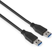 Câble USB - USB A- 3.0 - Super Speed - 5 mètres - Zwart - Allteq
