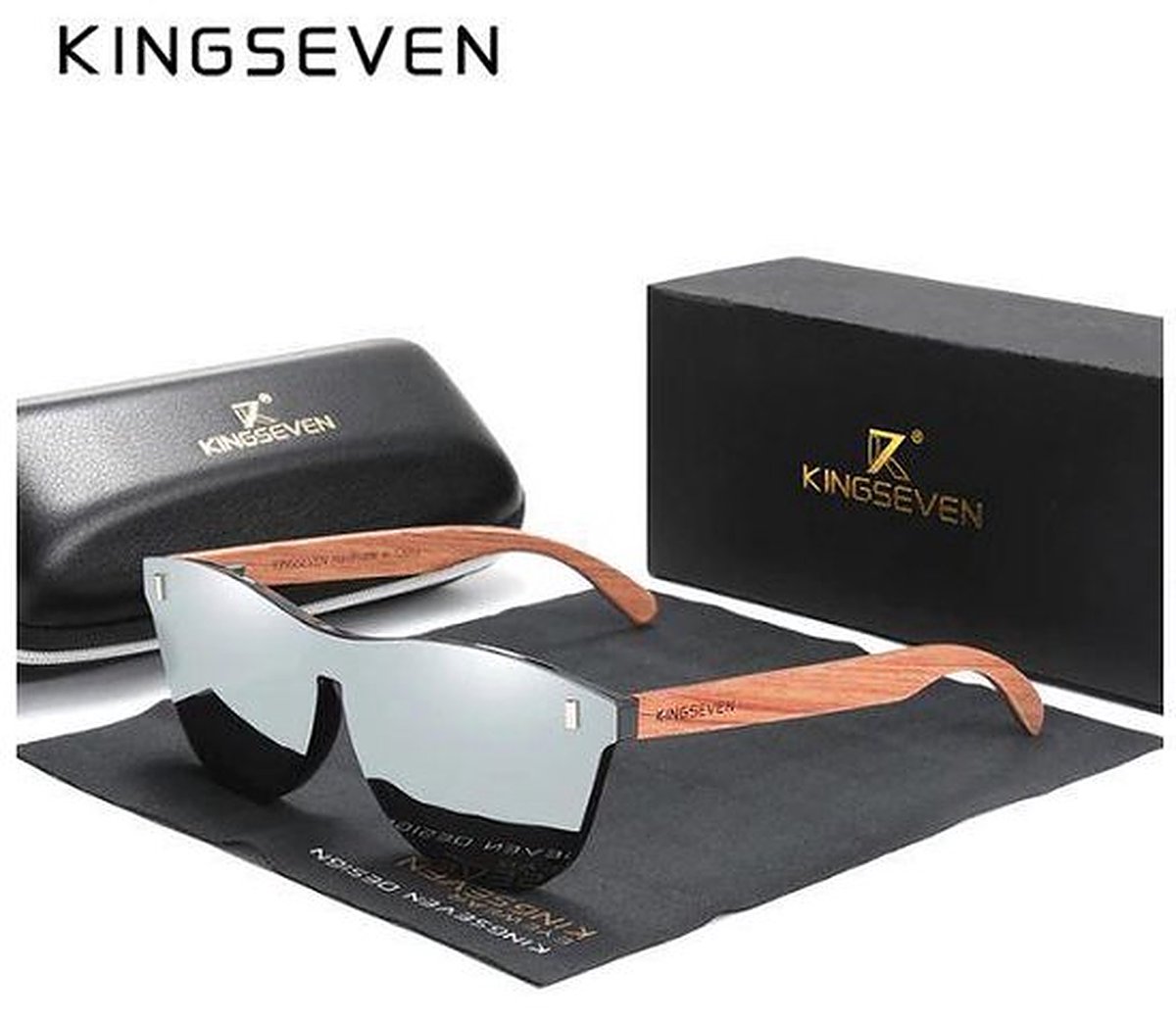 KingSeven - Grey Oculos Bamboo UV400 en Polarisatie Filter