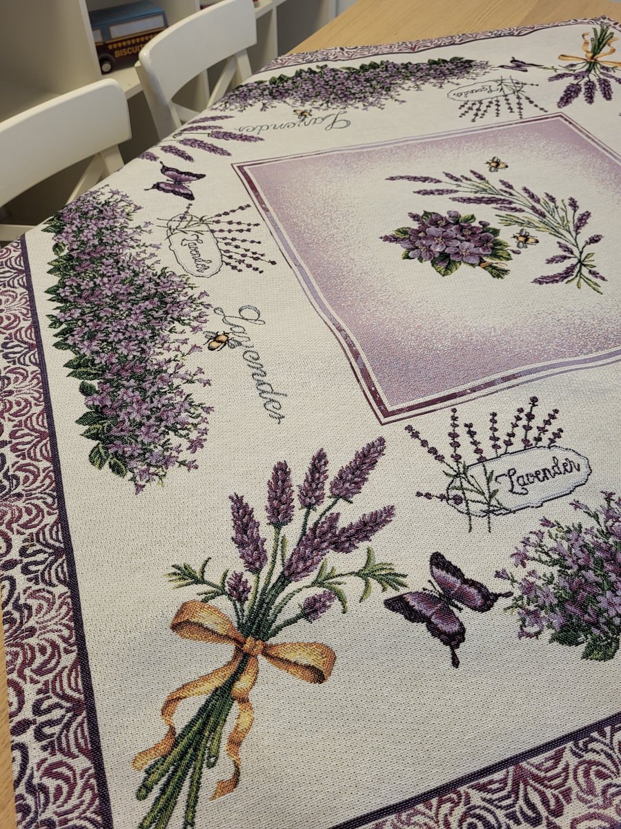 Tafelkleed Gobelinstof Lavendel Violet vierkant 100x100 cm