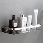 Badkamerrek zonder boren, doucheplank roestvrij staal, zelfklevend, modern badkamerrek, doucherek om op te hangen, badkamerrek (40 cm)