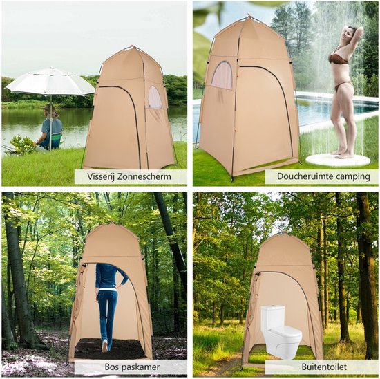 Bolture Douchetent - Toilettent - WC Tent - Douche Tent - Omkleedtent - Pop Up - Met Opbergvak - 120 x 120 x 210 cm — afbeelding 4
