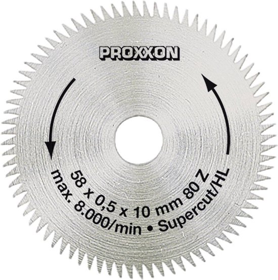  - Proxxon Micromot 28 014 Cirkelzaagblad 58 x 10 x 0.5 mm Aantal tanden: 80 1 stuk(s)