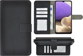 Samsung Galaxy A12 Hoesje - Bookcase - Pu Leder Wallet Book Case Zwart Cover