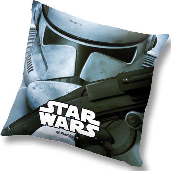 Star Wars Kussen Stormtrooper Junior 40 X 40 Cm Polyester Grijs + Gratis Star Wars Wallet