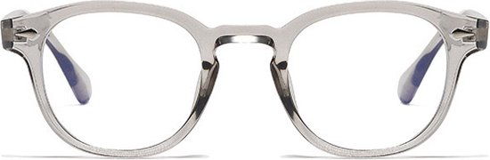Computerbril - Beeldschermbril - Anti Blauwlicht Bril - Retro Model 2023 - Transparant Grijs