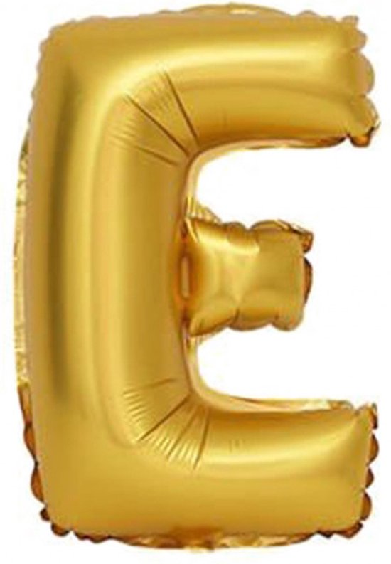 Folie Ballon - Letter E - Goud - 80CM - Kinderen en Volwassenen - Verjaardag Feestje