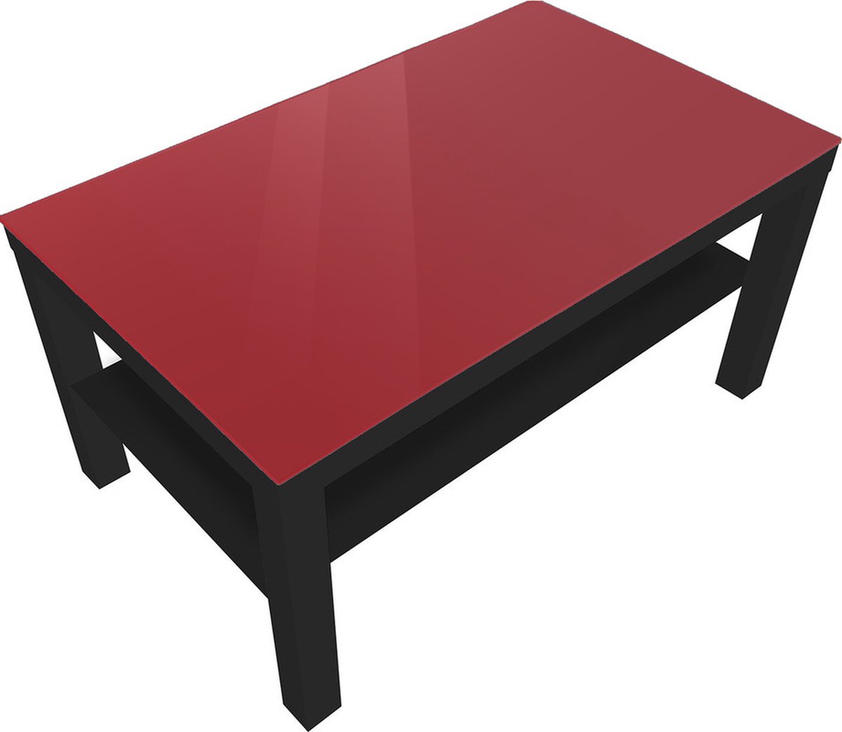 Table basse - Glas - Table d'appoint Salon - Table basse - Ikea Lack Base -  Rouge... | bol