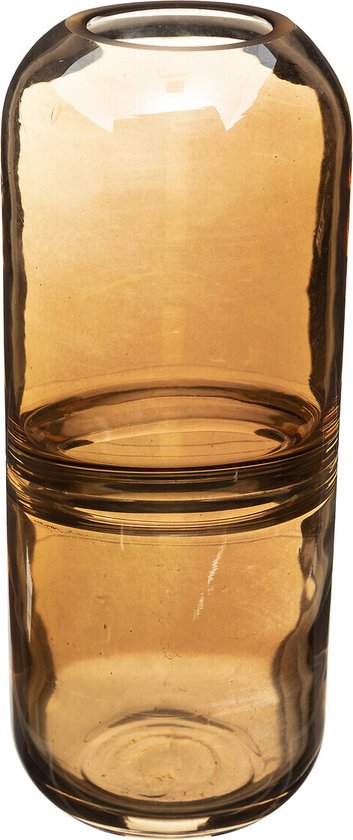 Flesvaas "Line" - barnsteen - glas - H25 cm