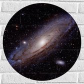 Muursticker Cirkel - Galaxy Foto van Sterren op de Melkweg - 50x50 cm Foto op Muursticker