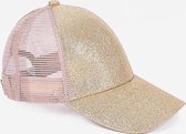 Glitter Meisjes pet goud (5-10 jaar) - Petje kind - kinderpet - zomer cap - zonnehoed - baseballcap