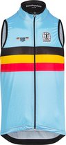BIORACER Windstopper Heren zonder mouw - Collectie Icon Official Team België (2024) - Blauw - Maat M - Fietskleding voor Wielrennen