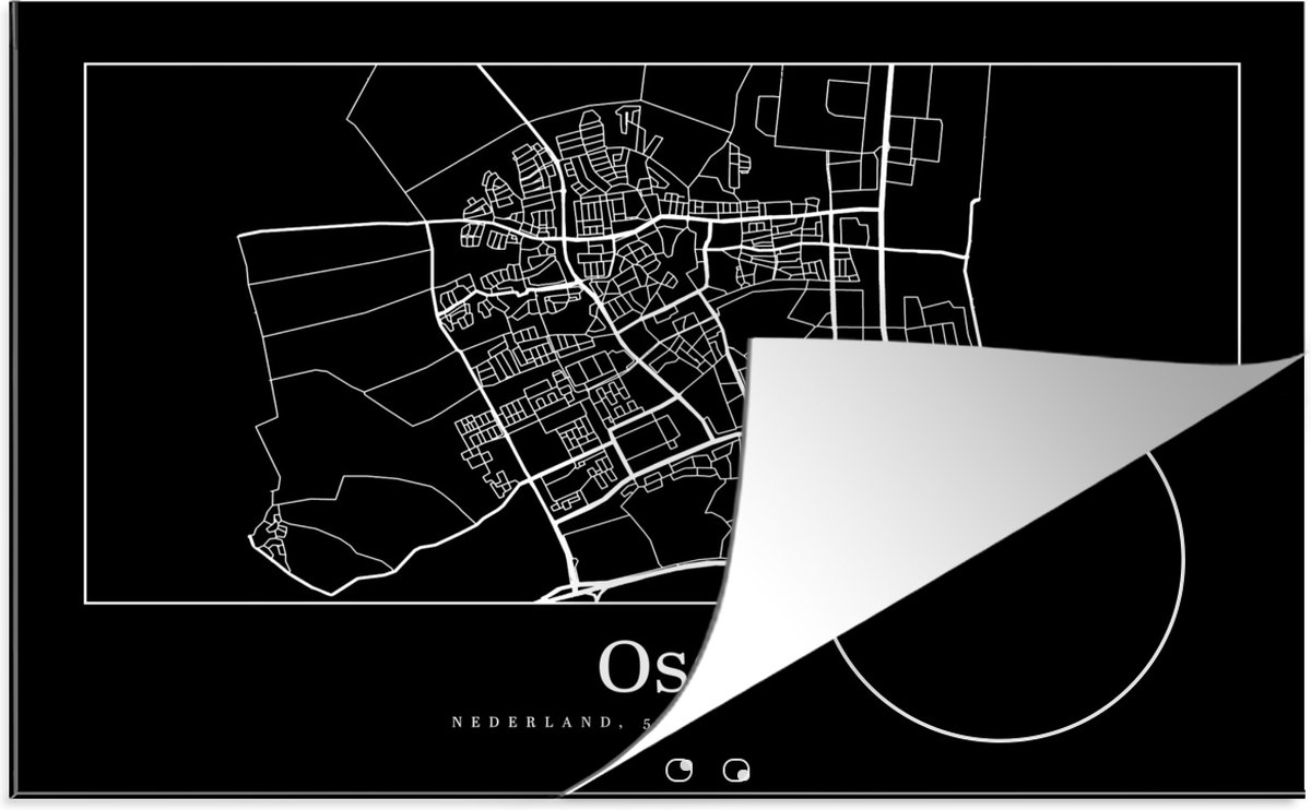 Inductie beschermer - Inductie Mat - Kookplaat beschermer - Plattegrond - Oss - Stadskaart - Kaart - Inductie beschermer - Inductie Mat - Kookplaat Beschermer - 81.6x52.7 cm - Afdekplaat inductie - Inductiebeschermer