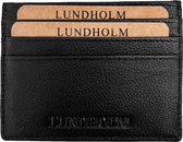 Lundholm Pasjeshouder mannen Luxe Mini Dunne Kleine Portemonnee Kaarthouder Zwart - Topkwaliteit Echt Leer - Scandinavisch design