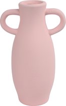 Countryfield Amphora kruik/vaas - roze terracotta - D12 x H20 cm - smalle opening