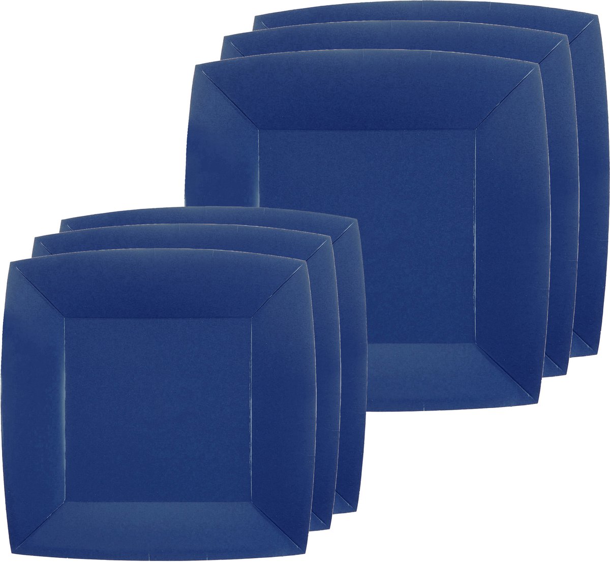 Santex Feest/verjaardag bordjes set - 40x stuks - donkerblauw - 18 cm en 23 cm