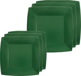 Santex Feest/verjaardag bordjes set - 40x stuks - donker groen - 18 cm en 23 cm