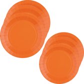 Santex Feest/verjaardag borden set - 40x stuks - oranje - 17 cm en 22 cm