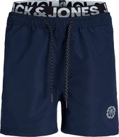 Jack & Jones Junior Zwemshorts Jongens JPSTFIJI Dubbele Waistband Navy Blauw - Maat 128 - Zwembroek