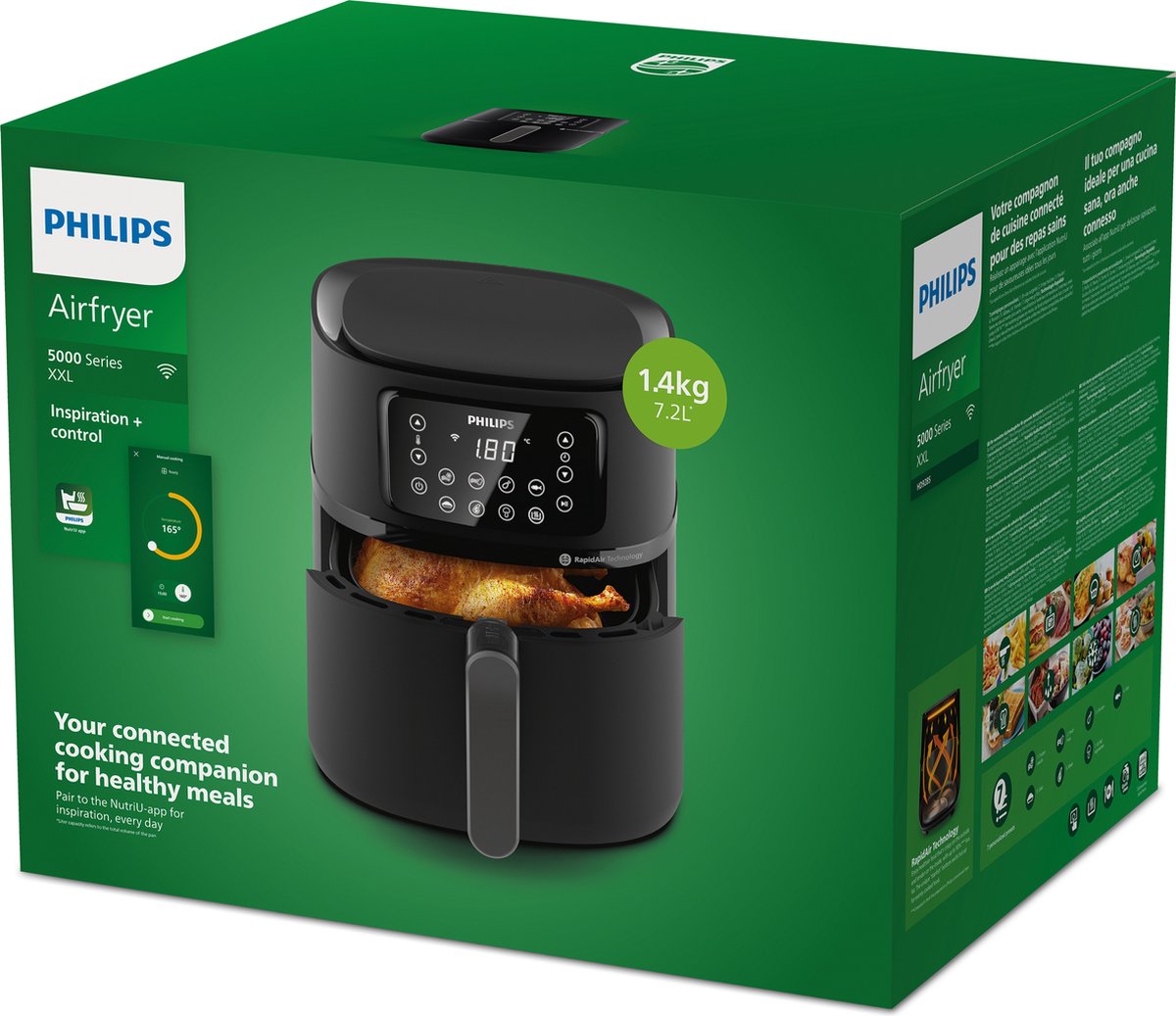 Philips Airfryer Connected 5000 Series - HD9285/96 - 7,2 liter (XXL) - Heteluchtfriteuse - 16 programma's - Quickclean Met bakvorm & grillplaat — afbeelding 6