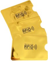 3 Stuks - RFID Bescherm Hoes - Goud - Bankpas Beschermer - RFID Blocker - ID Kaart Beschermer – NFC Bankpas - Creditcard - RFID Beschermhoesjes