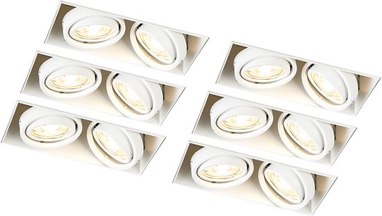 QAZQA oneon trimless 50 - Moderne Inbouwspot - 2 lichts - L - Woonkamer | Slaapkamer | Keuken
