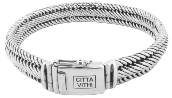 Jonline Citta Vithi Zilveren Ambachtelijke Buddha Armband model 2 maat XXL