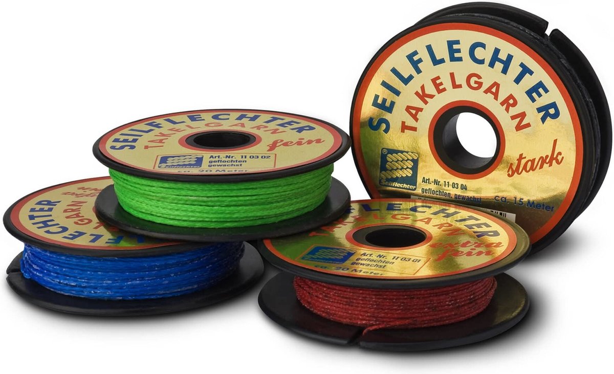 Seilflechter - Gekleurde Takelgaren - Gewaxt - 15m x 1.5mm - Maat: Blauw