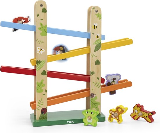 Vigatoys - Houten - Jungle Rollerbaan - met 6 Rollers