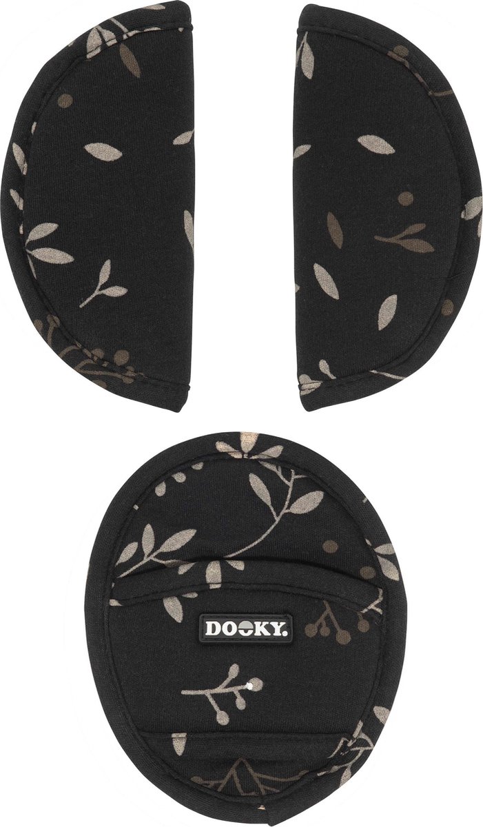 Dooky Gordelbeschermers Universeel - Katoen - Romantic Leaves Black van Merkloos — afbeelding 2