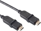 Câble HDMI 2.0 - 4K 60hz - Rotatif vers le haut et vers le bas - 2 mètres - Zwart