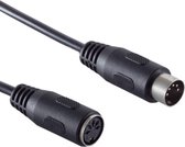 DIN 5-pins audio verlengkabel / zwart - 5 meter