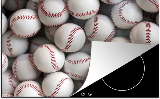 Foto: Kitchenyeah inductie beschermer 77x51 cm vele honkballen op elkaar gestapeld kookplaataccessoires afdekplaat voor kookplaat inductiebeschermer inductiemat inductieplaat mat