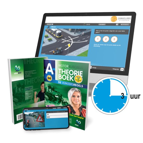 Rijbewijs A Motor Theorieboek 2023 met 3 Uur Theorie Examens Oefenen