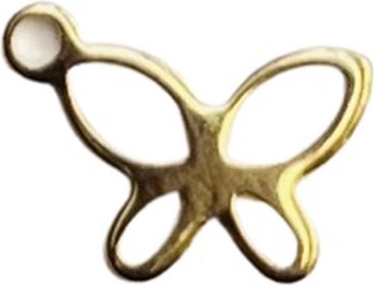 Haarbedel vlinder goudkleurig - Hair beads - Dreadlock sieraden - Haar bedels - Dreadlock kralen - Dreadlocks producten - Dreadlock beads - Dreadlock accessoiries - Dreadlock accesoires